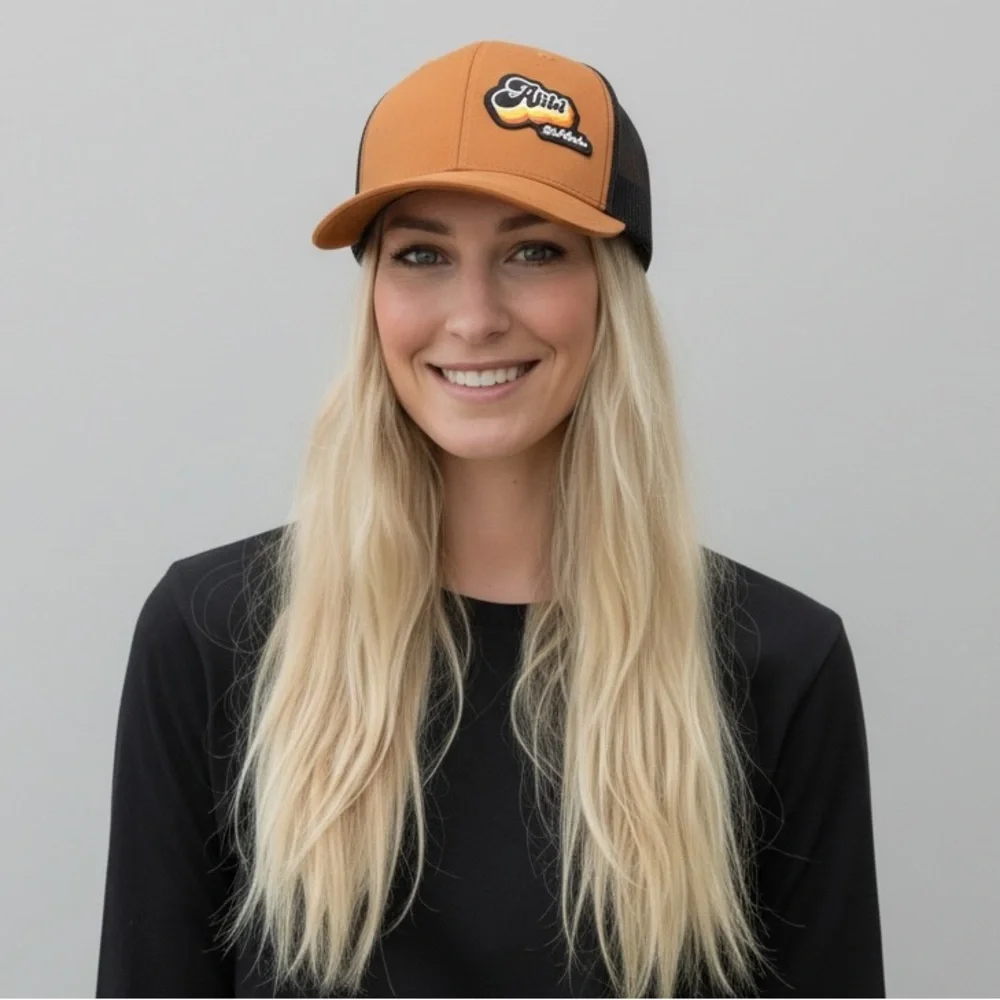 Alibi Ale Works Trucker Hat – Brown & Black Mesh (Adjustable)